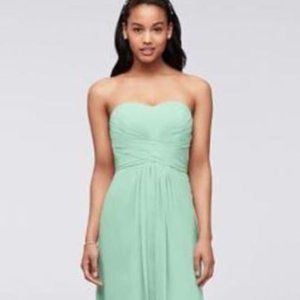 Mint Strapless Chiffon Mini Dress